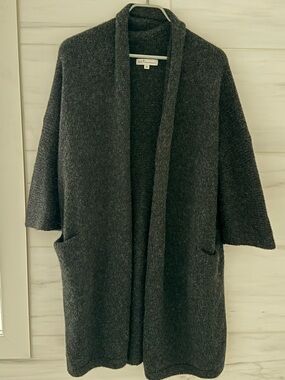 Bare Knitwear Dark Grey Open-Front Cardigan